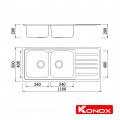 Chậu rửa bát Konox European sink Artusi KS11650 1D – Bàn phải