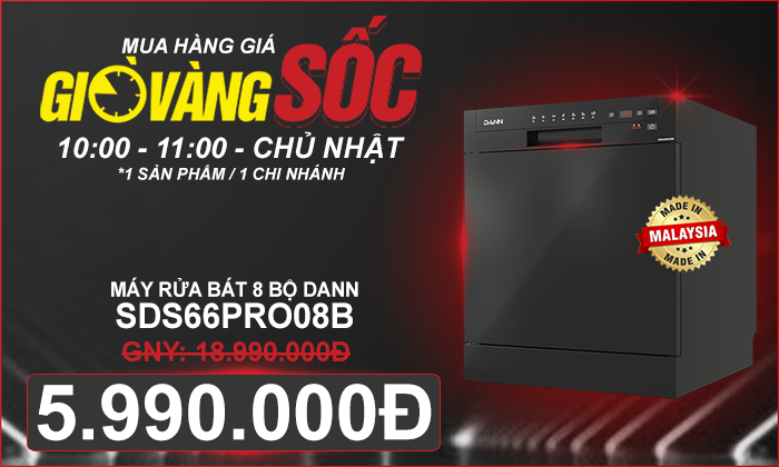 MÁY RỬA CHÉN GIÁ SỐC GIỜ VÀNG