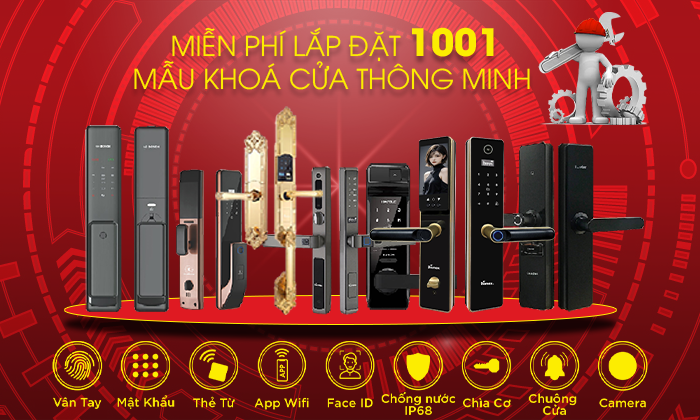 Miễn phí lắp đặt 1001 mẫu khoá cửa thông minh 