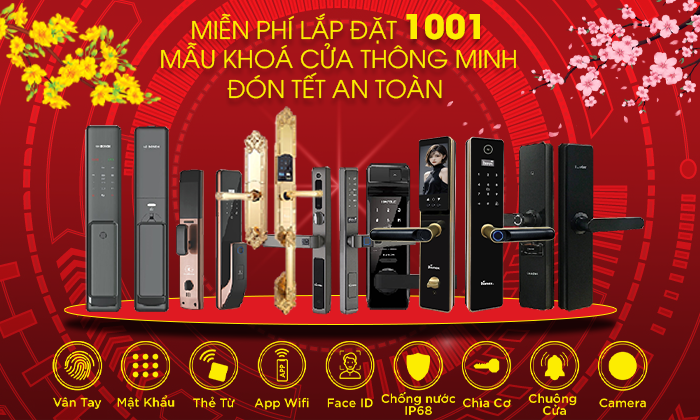 Miễn phí lắp đặt 1001 mẫu khoá cửa thông minh 