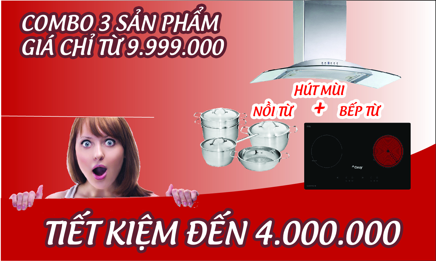Tiết kiệm tới 4.000.000Đ khi mua bộ combo sản phẩm Bếp từ+hút mùi tại Bếp Việt (từ 01/12/2016-31/01/2017)