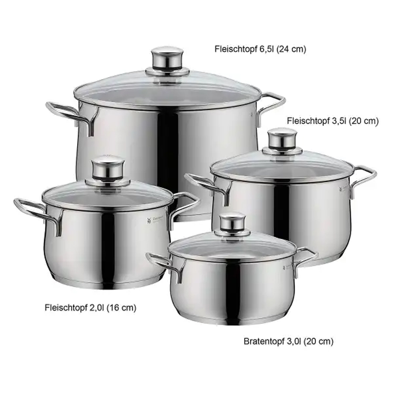 Bộ nồi WMF DIADEM PLUS 4PC COOKWARE SET 0730046040