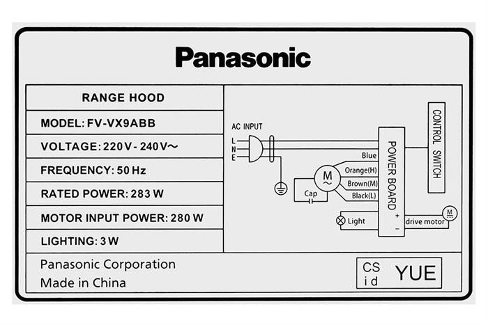 Máy hút mùi áp tường Panasonic FV-VX9ABBYUE