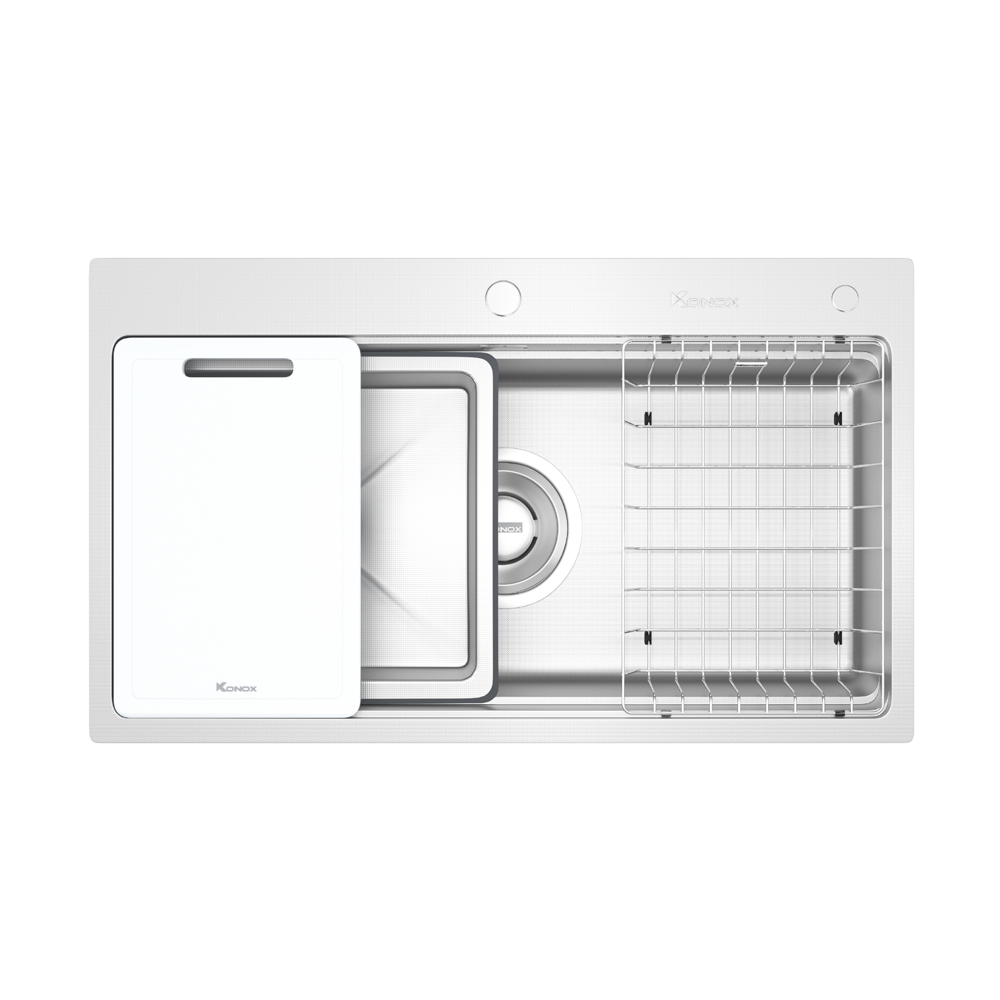 Chậu rửa bát 1 hố chống xước Konox Workstation Sink KN8751TS Dekor