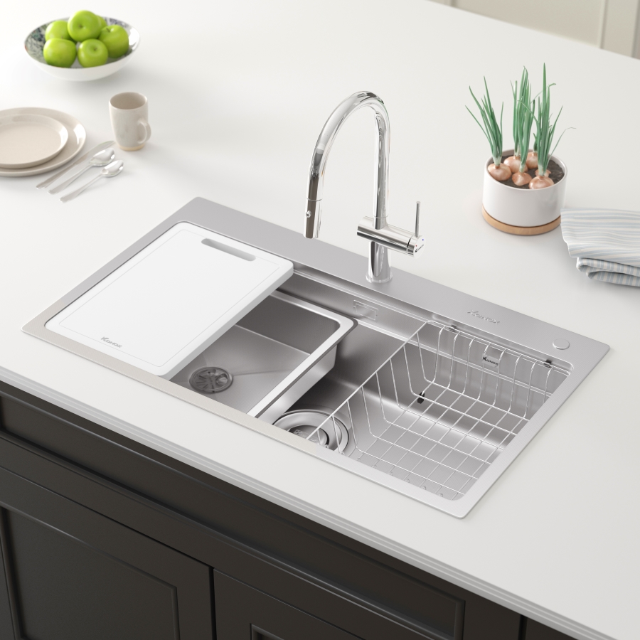 Chậu rửa bát 1 hố chống xước Konox Workstation Sink KN8751TS Dekor