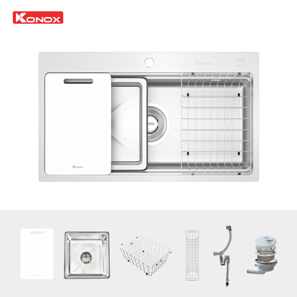 Chậu rửa bát 1 hố chống xước Konox Workstation Sink KN8751TS Dekor
