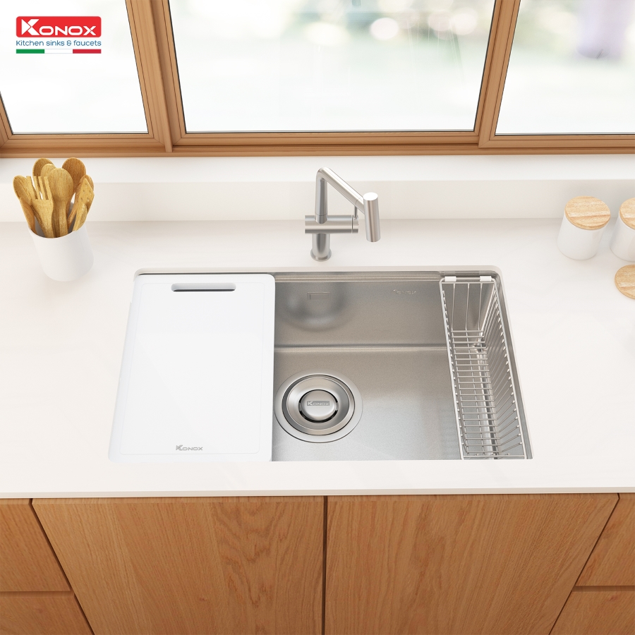 Chậu rửa bát chống xước phong cách Nhật Konox TARI 7648SR