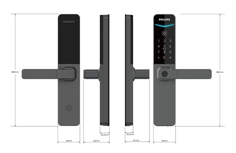 Khóa cửa vân tay Philips DDL615-5HBS