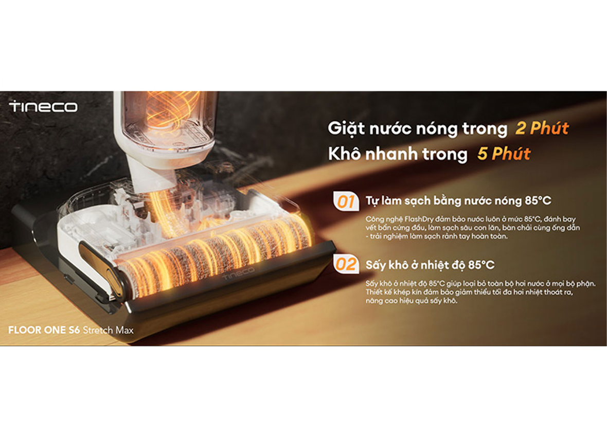 Máy hút bụi lau sàn khô ướt Ecovacs Tineco FLOOR ONE S6 Stretch Max
