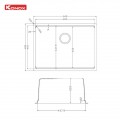 Chậu rửa bát phong cách Nhật bề mặt mịn Konox Tari 6448SM