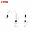 Vòi rửa bát dây rút Konox Lasi Chrome