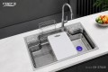Chậu rửa bát một hố Chefs EH-S7848 bề mặt hạt Linen chống xước
