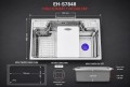 Chậu rửa bát một hố Chefs EH-S7848 bề mặt hạt Linen chống xước