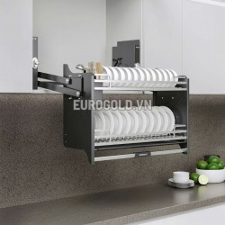 Giá để bát đĩa nâng hạ Eurogold inox SUS304 khung màu ghi EVI180G (EVI980G)