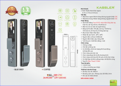Khóa Vân Tay Kassler KL-889 Coffee Face ID, App Wifi
