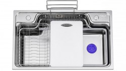 Chậu rửa bát một hố Chefs EH-S7848 bề mặt hạt Linen chống xước
